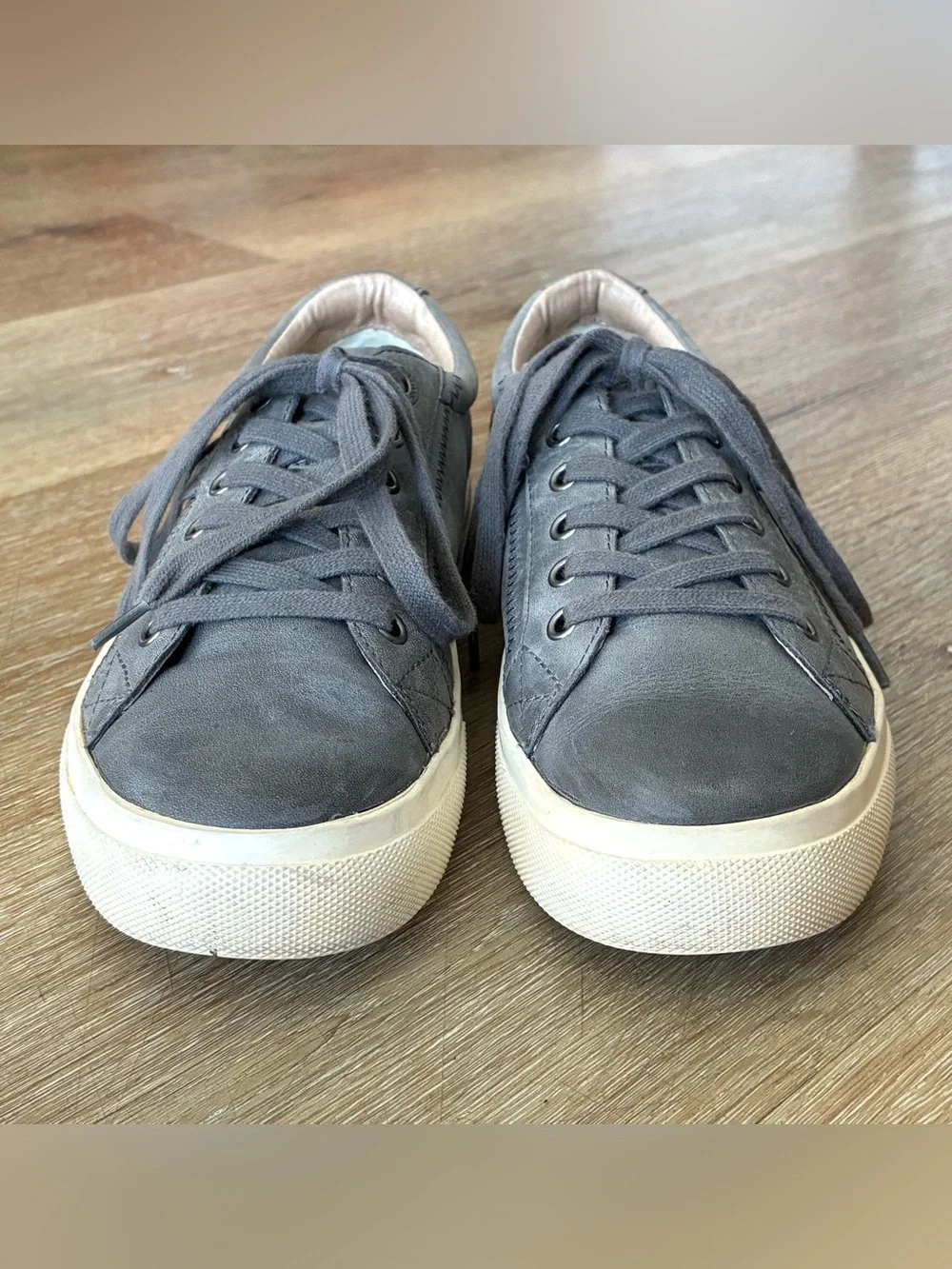 Taos Footwear Plim Soul Lux Leather Sneakers Gray Women’s Shoes Size 8